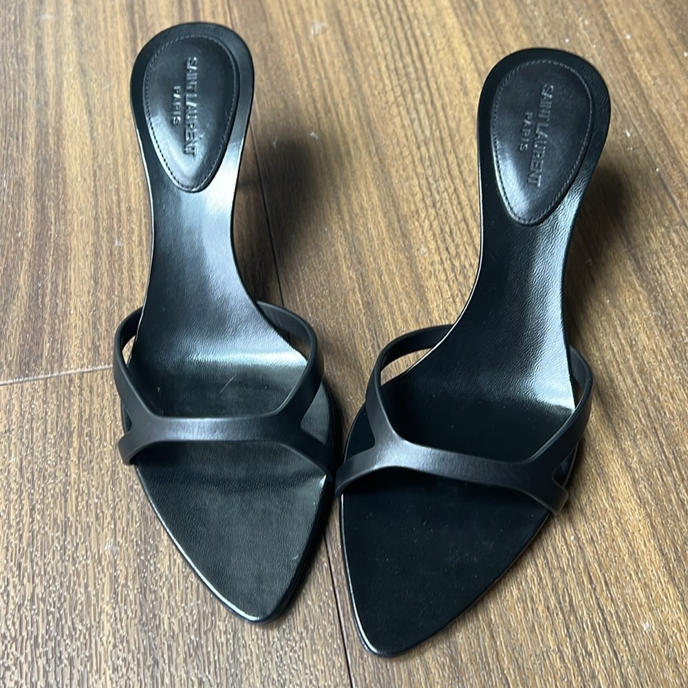 Saint Laurent Carla 60mm leather mules - Black
